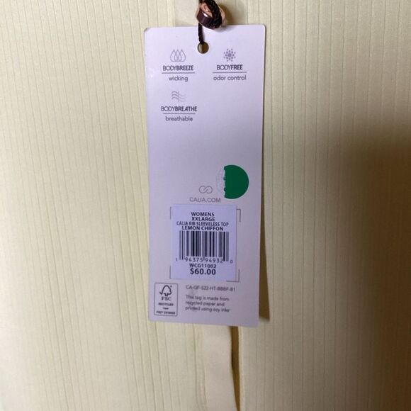 Ladies Calia Carrie Underwood 1/4 snap sleeveless Top yellow 2XL-NWT - Picture 4 of 8